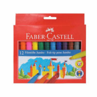 FABER CASTELL 12 PACK FELT TIP THICK JUMBO MARKERS