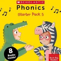 SCHOLASTIC PHONICS BOOK BAG READERS: STARTER PACK 5 - 8 BOOKS INSIDE